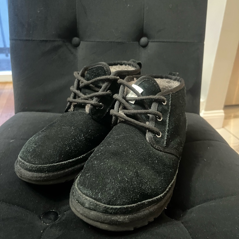 Black Suede Lace-Up Boots